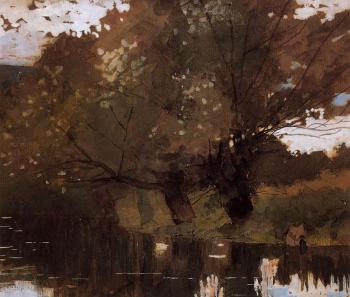 Winslow Homer : Pond and Willows, Houghton Farm